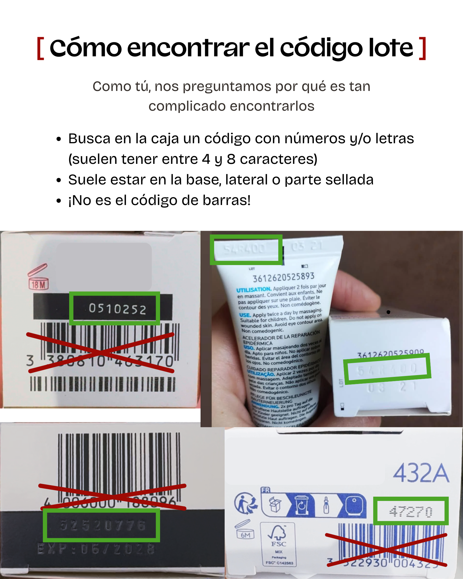 Cómo encontrar el código lote